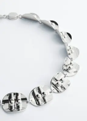 Collier à pièces sculpturales - Argenté — photo 4