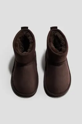 Bottines chaudement doublées - Marron foncé — photo 1