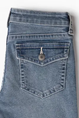Flared Low Jeans - Bleu denim — photo 2