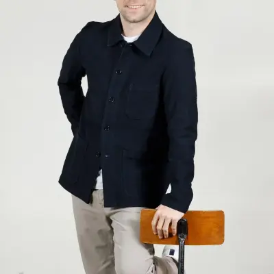 Veste Workwear en Moleskine en Coton Bio 4M/5 - Noir — photo 2