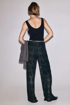 Pantalon à sequins - Turquoise foncé — photo 4