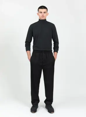 Baggy Pants in Black Serge
