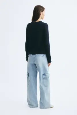 Gilet en maille côtelée - Bleu marine — photo 3
