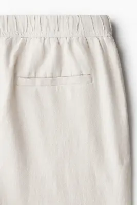 Pantalon Relaxed Fit en lin mélangé - Beige clair — photo 5
