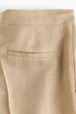 Short Bermuda en lin mélangé - Beige — photo 2