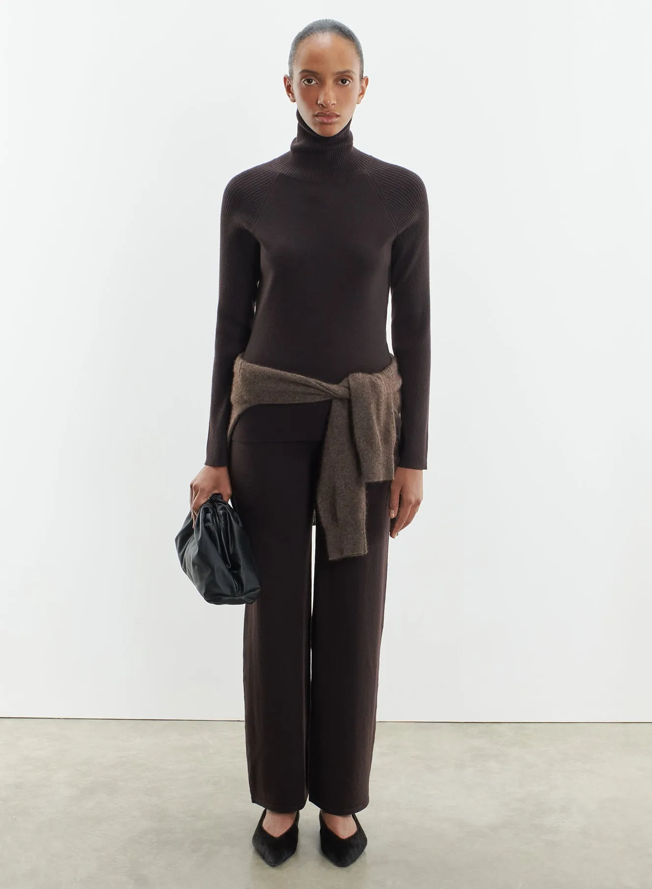 Pantalon en laine mérinos et élasthanne