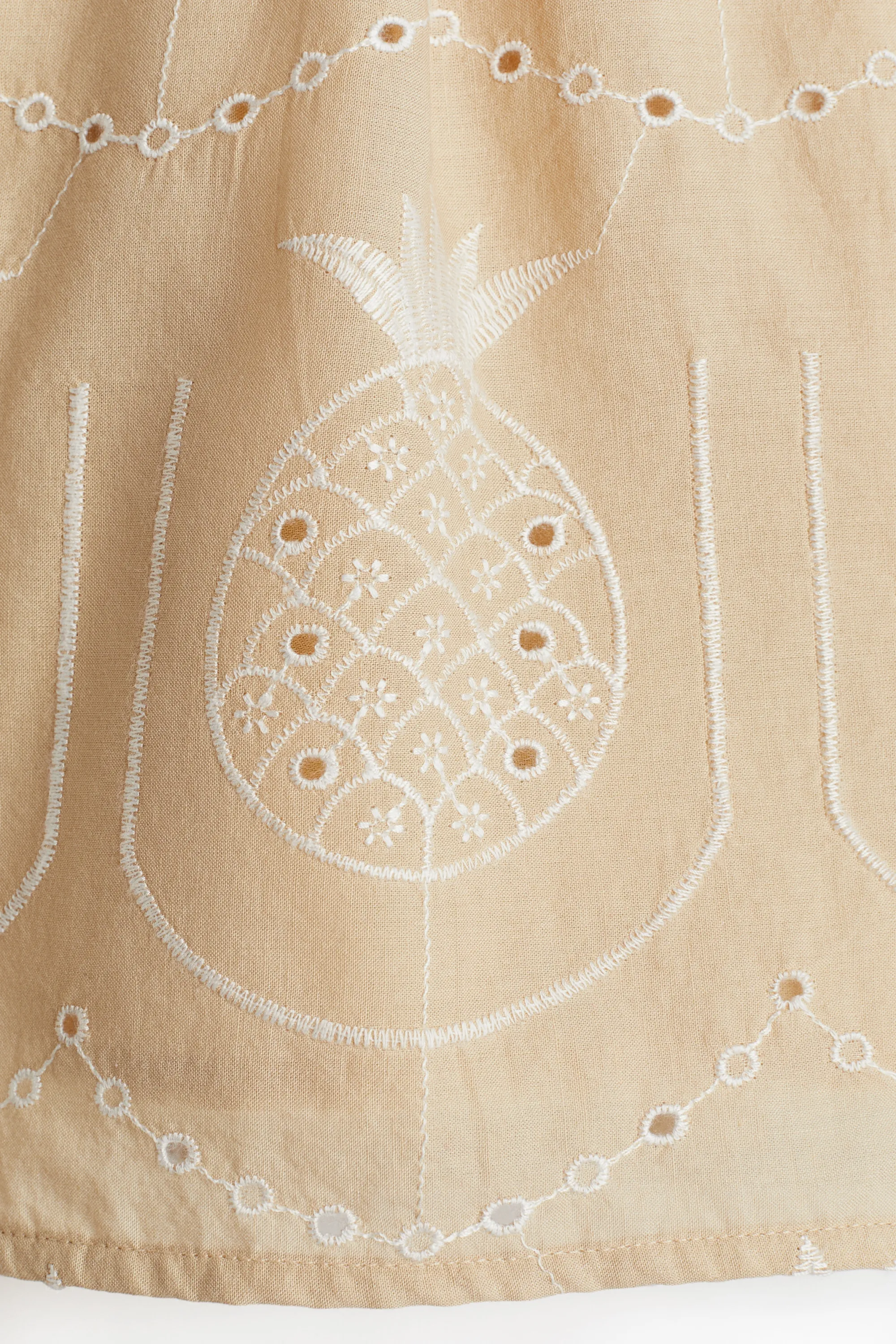 Short avec broderie anglaise - Beige/ananas