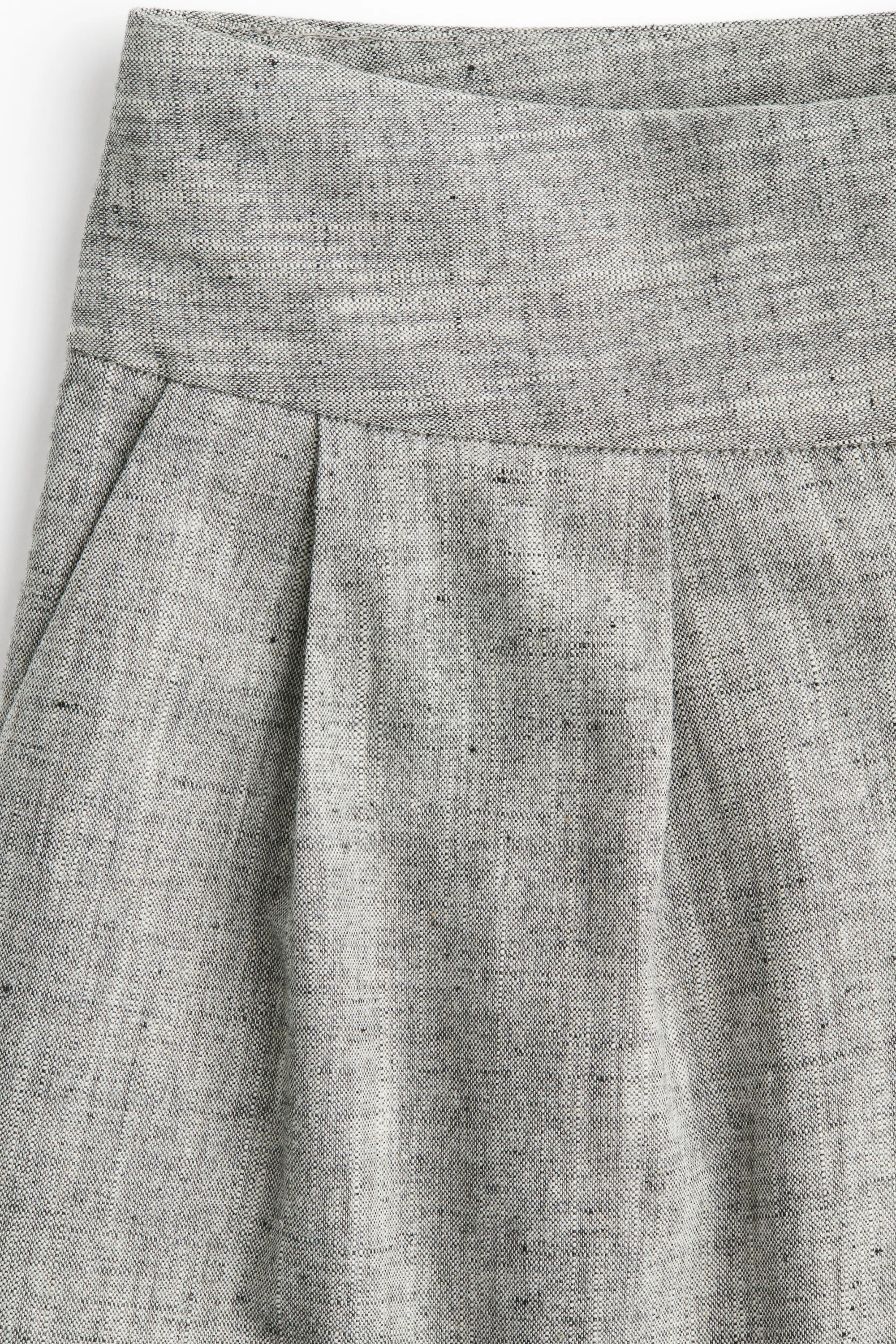 Short en lin mélangé - Gris chiné