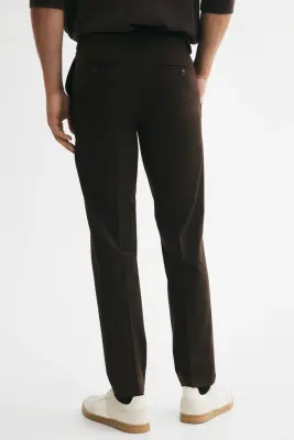 Pantalon chic Slim Fit - Marron foncé — photo 3
