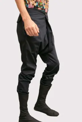 Sarouel slim pants croisé coton — photo 3