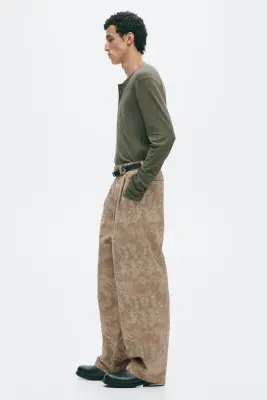 Pantalon Relaxed Fit - Taupe/motif — photo 2
