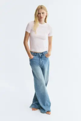 T-shirt à effet superposé - Rose clair — photo 1