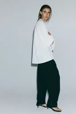 Pantalon barrel cargo - Noir — photo 2