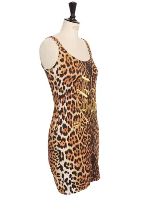 Robe débardeur stretch léopard brodé Dior doré Prix boutique 2000€ Taille 38 — photo 5