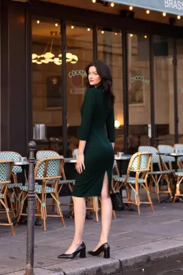 Annette Dress - Deep green — photo 3