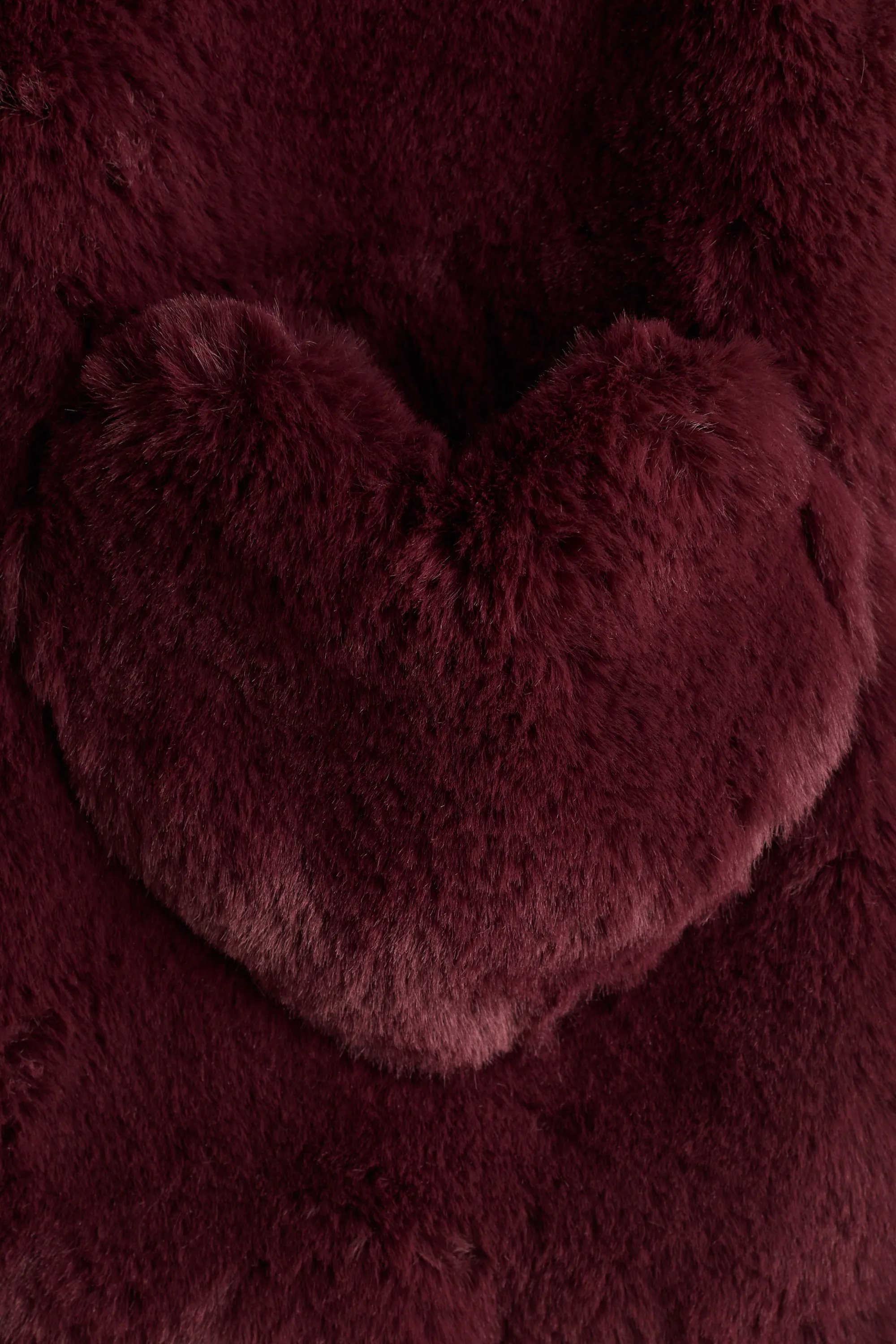 Veste duveteuse - Rouge foncé/cœurs