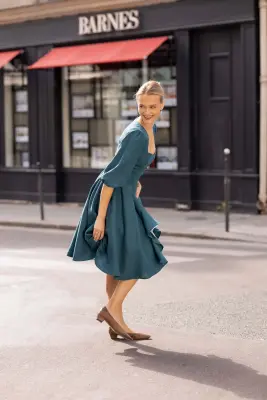 Bardetta Linen Dress - Bordeaux — photo 3