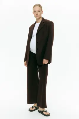 MAMA Pantalon large - Marron foncé — photo 1