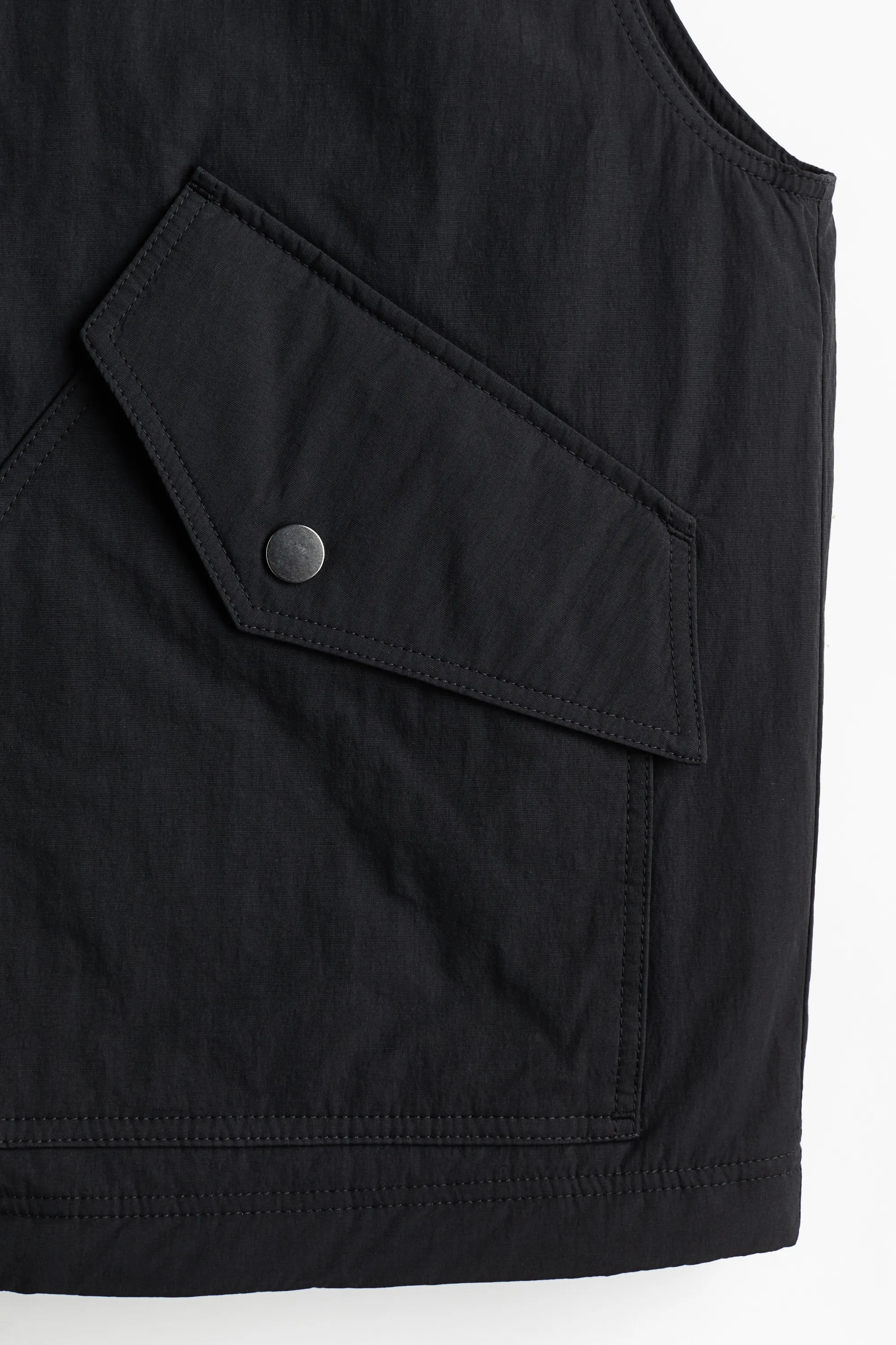 Veste sans manches à col droit - Noir