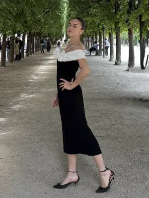 Robe Audrey Hepburn noir noeud blanc Prix boutique 850€ Taille XS/S — photo 3
