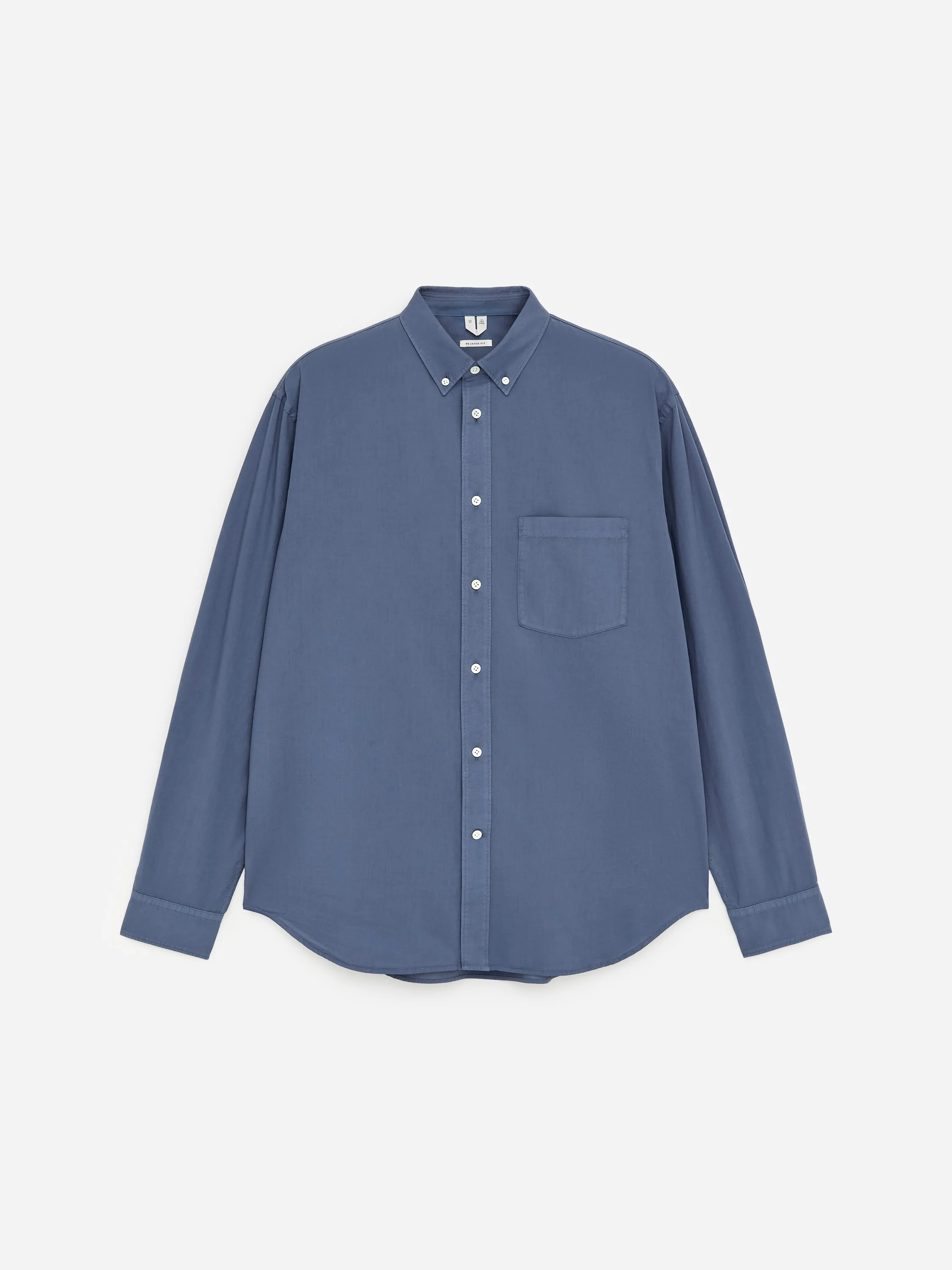 Chemise en popeline décontractée - Bleu moyen