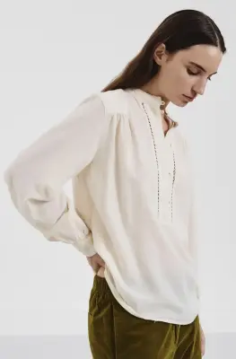 Nouveau ! POMANDÈRE Blouse 9508P Soft Ecru — photo 3