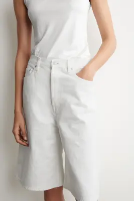 BERMUDA EN DENIM - BLANC — photo 1