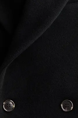 Manteau de laine à fermeture croisée - Noir — photo 5