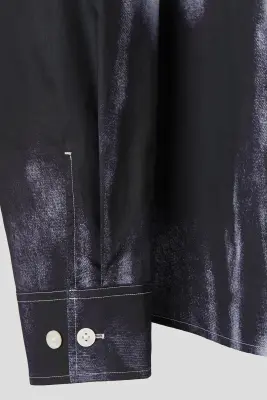 Chemise Relaxed Fit en coton - Bleu foncé/motif — photo 5