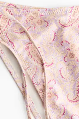 Bas de maillot Tanga à nouer - Violet clair/motif cachemire — photo 4
