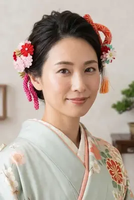 Kanzashi en Tsumami – Ornement capillaire japonais — photo 2
