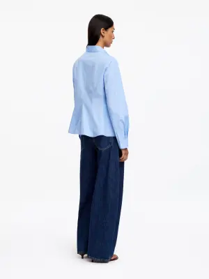 Chemise cintrée en popeline de coton - Bleu ciel — photo 2