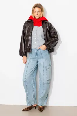 Jean balloon cargo Femme — photo 3