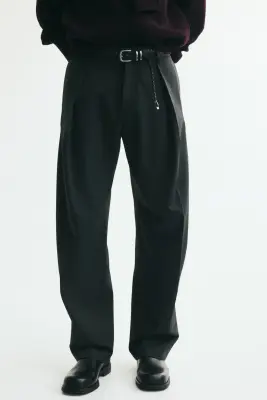 Pantalon chic Loose Fit avec plis - Gris anthracite — photo 1