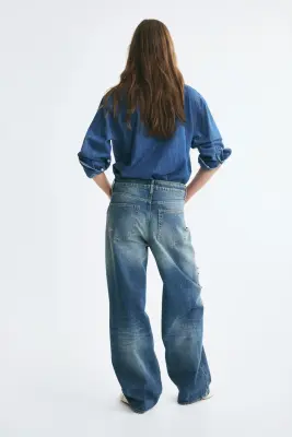 Baggy Regular Waist Jeans - Bleu denim clair — photo 3