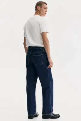 Straight Relaxed Jeans - Bleu denim foncé — photo 3