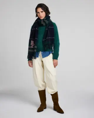 Écharpe Public tartan vert et bleu — photo 2