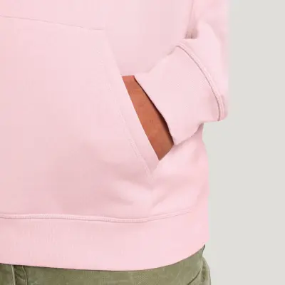 SWEAT SHIRT CAPUCHE COTON BIO BRODÉ - PARIS - ROSE — photo 4