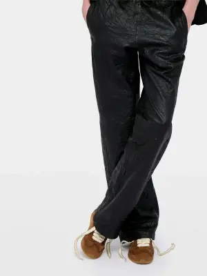 Pantalon Pocha Cuir Froissé — photo 4