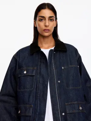 Veste en jean oversize - Bleu foncé — photo 3