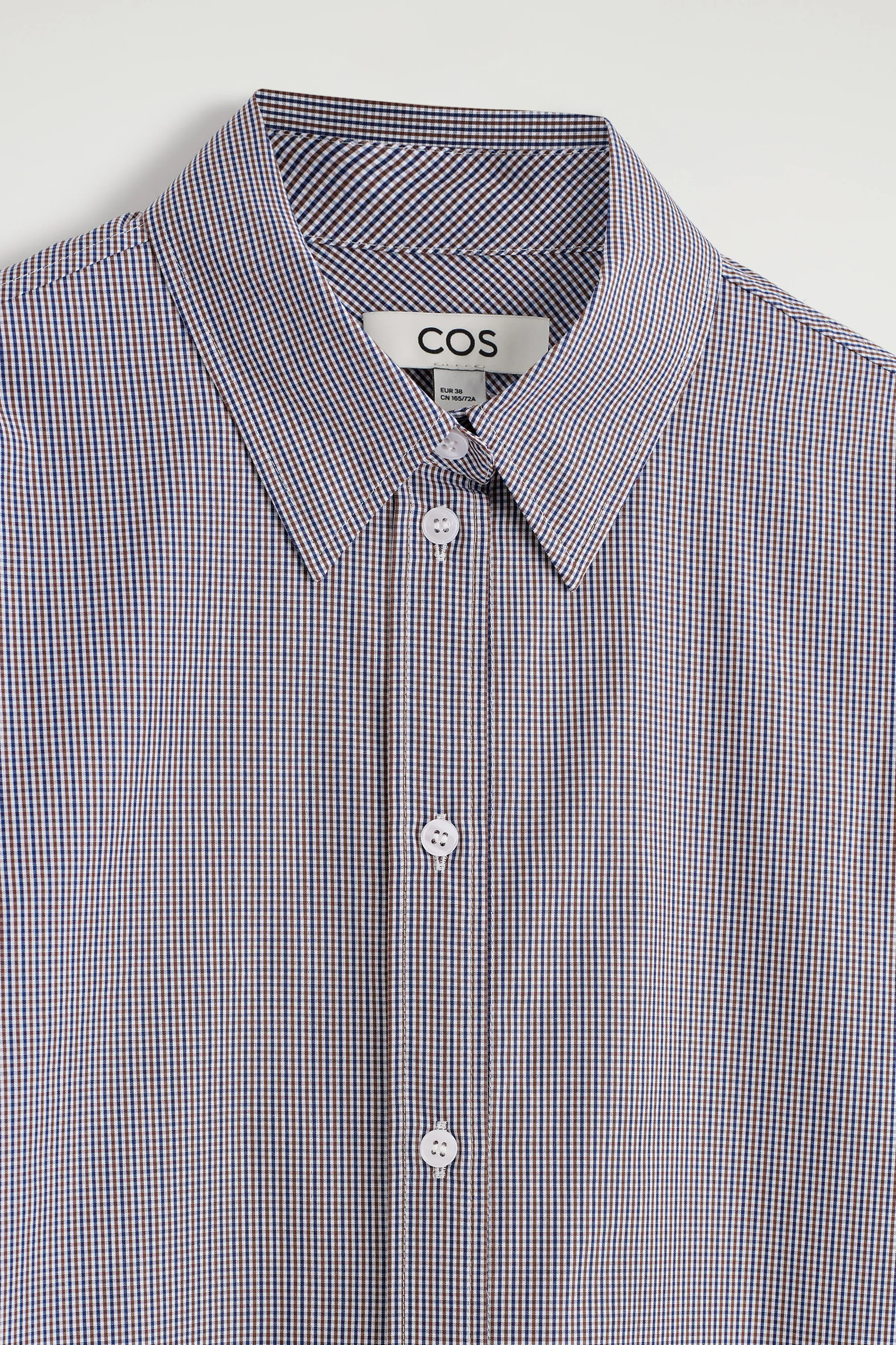 CHEMISE EN COTON VICHY - BLANC / BLEU / CARREAUX