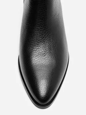 Bottines en cuir - Noir — photo 3