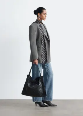 Blazer ajusté en laine - Gris — photo 4