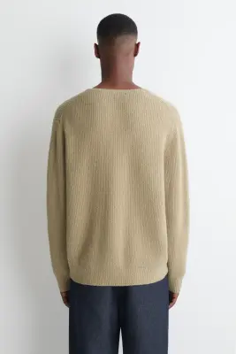 PULL HENLEY EN LAINE MÉLANGÉE BOUCLÉE - SABLE — photo 3