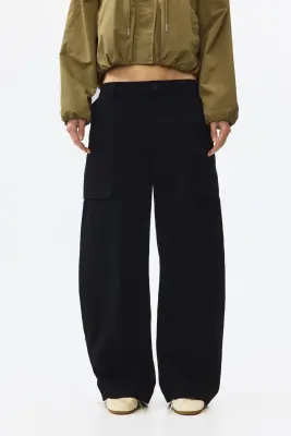 Pantalon barrel cargo - Noir — photo 1