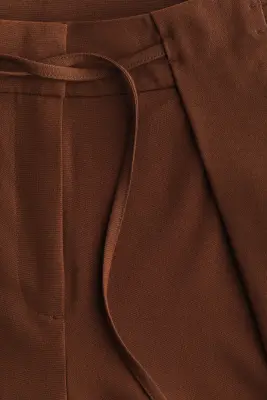Pantalon à effet superposé - Marron — photo 4
