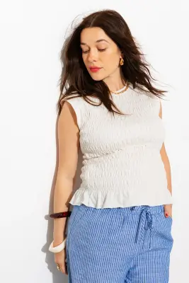 T-shirt plissé sans manches — photo 2