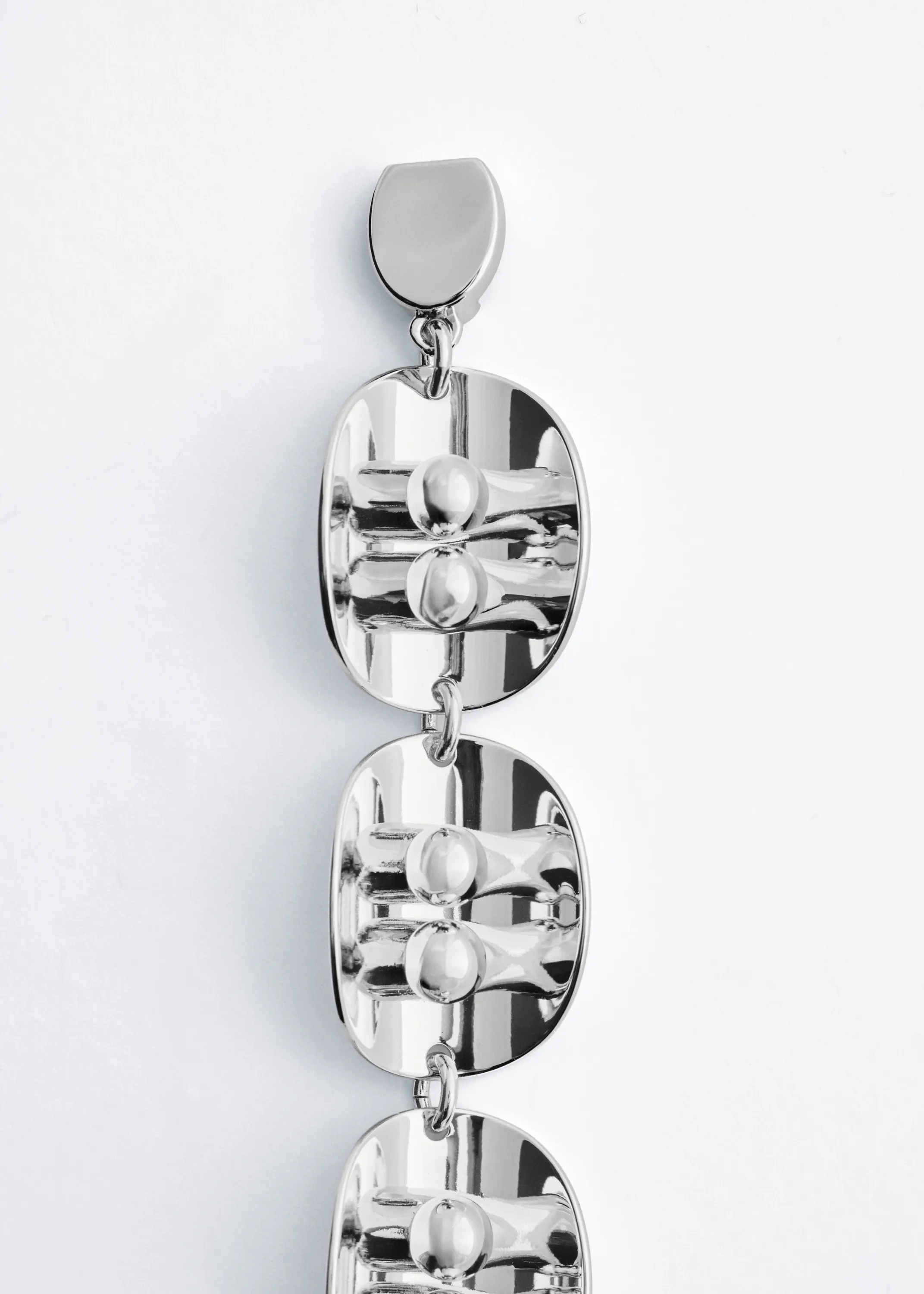 Bracelet à pièces sculpturales - Argenté