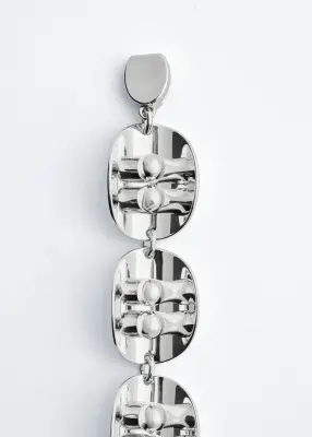 Bracelet à pièces sculpturales - Argenté — photo 1