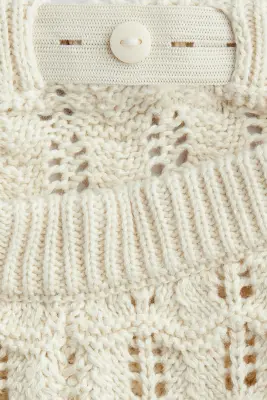 Ensemble 2 pièces en maille pointelle de coton - Crème — photo 2